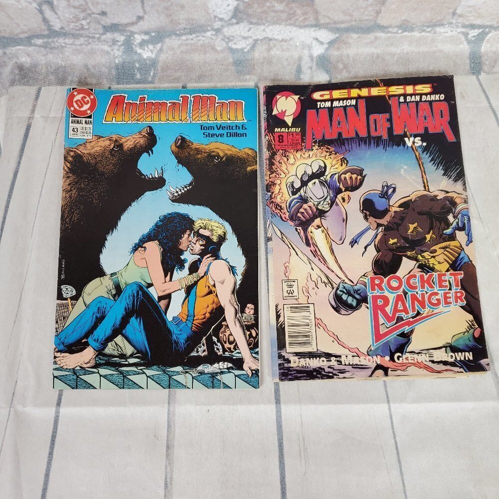 2/$25 Vintage Comics DC Animal Man Malibu Man of War